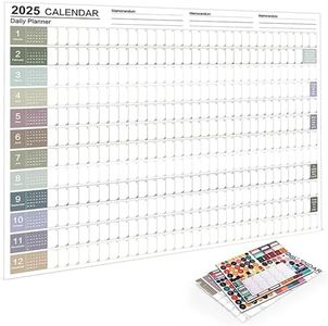 Reofrey 2026 Yearly Planner Schedule Calendar Full Year Calendar One Page, 29.2" X 20.7" Annual Year Round Large Wall Calendar, Thick Paper Poster Calendar with Stickers for Office Academic or Home