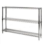 Shelving Inc. 8" d x 48" w Chrome Wire Shelving with 3 Tier Shelves, Weight Capacity 800lbs Per Shelf