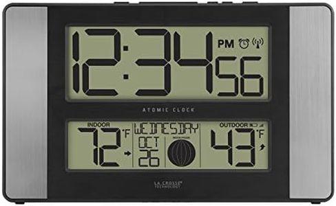 La Crosse Technology 513-1417AL-INT Atomic Clock w Outdoor Temp, Grey/Black