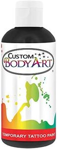 Custom Body Art 8-Ounce Black Temporary Airbrush Tattoo Body Art Paint Alcohol Based