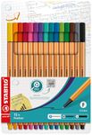 STABILO point 88 - Fineliner - Wallet of 15 (Assorted Colours)