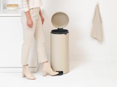 Brabantia NewIcon 30L Pedal Bin – Beige Stainless Steel Trash Can