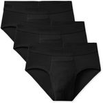 Tommy John Men's Second Skin Briefs, Lightweight No Ride-Up Comfortable Breathable Mens Underwear, Soft Moisture Wicking Tagless, Stretch Low Rise Men's Boxer Briefs, Black - 3 Pack, Medium