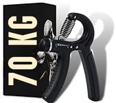 CHUBS Adjustable Hand Grip Strengthener, Hand Exerciser, Strength Trainer,Non-Slip Gripper, Great For Athletes Pianists Kids Hand Rehabilitation Exercising Hand Gripper, Plastic (JETBLACK)