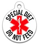 Spoilt Rotten Pets 38mm Special Diet Do Not Feed Alert Cat or Dog Tag Cat Identity Disc, Cat Kitten Dog Puppy ID Tag, Pet Tag Custom Printed with Your Contact Details