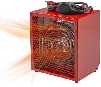 Comfort Zone CZ290 NEMA 6-30P 4,800-Watt Fan-Forced Industrial Heater, Integrated Thermostat Control, Heavy Gauge Steel, Carry Handle with Rubber Feet and Overheat Protection, Red