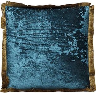 Kare Design cuscino Cannes, Blu Petrolio, look velluto, con zip, Ripieno soffice, sfoderabile, lavabile, 45x45x12 cm (A/L/P)
