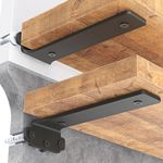 Goovilla Shelf Brackets 6 Inch, 6 Pack Floating Shelf Bracket, Heavy Duty Shelf Brackets for Wood Shelves, Black Metal Wall Shelving Brackets, 6" Shelf Support Brackets with 160 lb. Load Capacity