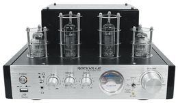 Rockville BluTube SG 70W Tube Amplifier Home Theater Stereo Receiver with Bluetooth, HDMI & Optical, Silver & Black Finish - Perfect for Audiophile Music, Home Theater & Gaming