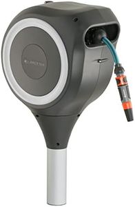 Gardena Enrouleur de tuyau sur Pic RollUp S (blanc) – Longueur 15m – Ø13mm – Garantie 5 ans – Dévidoir pivotant à 360° – Kit complet avec lance, raccord, tuyau Gardena et pic métallique (18606-20)