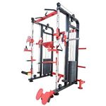 GYM24 EQUIPMENTS The Gym24 Sonata Functional Trainer with Smith Machine & Power Cage (Red- Balck) PVC Weight