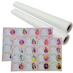 IncyWincy Frosty Cover Roll (Pack of 2-10 Meters Each) & Name Slip (2 Sheets), Milky Translucent Book & Notebook Cover for School - 36 cm Wide (Princess Name Slips)