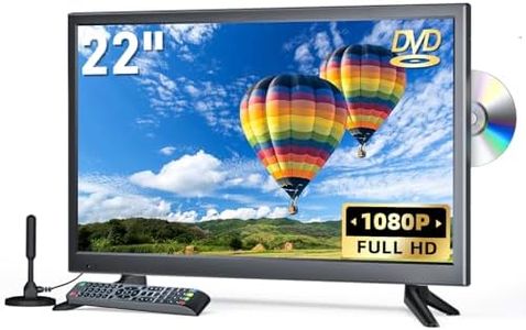 Erasiny 22 Inch TV with DVD Player Built-in, 1080P Full HD Small Flat Screen with DVD, HDMI, USB, AV Inputs, TV DVD Combo for RV, Kitchen, Bedroom, Office