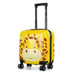 EXILOM Kids Luggage, Hard Shell Toddler Suitcase, Children Rolling Luggage with Wheels, Retractable Handle, Carry On Luggage Set for Boy Girl, Toddler Suitcase For kid Giraffe Kid Luggage Set (YELLOW)