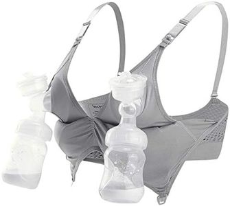 iLoveSIA Hands Free Pumping Bra Seamless Wirefree Nursing Bra Grey Size L