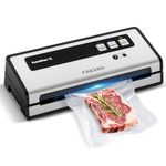 FRESKO Vacuum Sealer Machine for Food, Automatic 140 W Vacuum Sealer with Double Heat Seal,2 Manual Modes, One-Hand Operation, Automatic Locking, 10 Pre-Cut Bags, Silver (Automax V2)