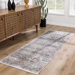 Hauteloom Holli Hallway, Kitchen Machine Washable Runner Rug - Traditional, Vintage - Olive, Green, Cream - 2'7" x 15'