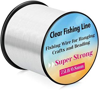 Strong Fishing Line Clear, Acejoz Thick Fishing Wire 0.8mm Invisible Hanging Wire Heavy Duty Monofilament Line 70 Lb Test for Hanging Decoration Balloon Garland Crafts