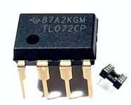 Juried Engineering TL072CP IC Dual Low-Noise JFET-Input Operational Amplifier & 8-Pin DIP Sockets with Machined Contact Pins Breadboard-Friendly (Pack of 10)