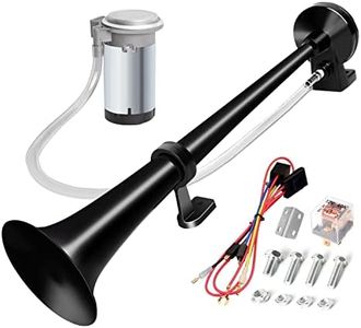 CARFKA Air Horn for Truck Boats Car, 150DB Super Loud Train Horns Kit with 120 PSI Air Compressor (black, Single)