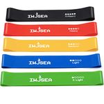 Exercise Bands,IWJSEA 12inch Stretch Bands for Exercise Women Workout Bands for Home Gym Yoga Strength Training 100% Natural Latex Resistance Loops Set of 5