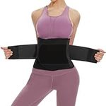 SIHOHAN Waist Trainer Belt Back Brace Cincher Trimmer Sports Slimming Body Shaper Band with Dual Adjustable Belly for Fitness Workout, Unisex(Large,Black)