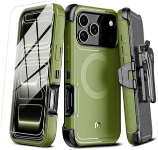 M MYBAT PRO for iPhone 17 Pro Max Case with Belt Clip Holster, Maverick Series 17 Pro Max Case[Compatible with Magsafe] w/Screen Protector,Anti-Drop,with 360°Rotating Kickstand,Heavy Duty Protection