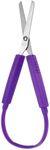 1Pcs Mini Loop Scissors Adaptive Design Scissor Self-Opening Handle Safety Scissors for Kids Children Schools Special Need Daily DIY Crafts(Purple)