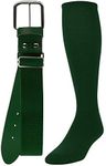 TCK Sports Baseball/Softball Belt & Socks Combo Set (Dark Green, Large)