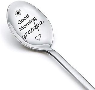 Papa Grandpa Gifts Spoon from Granddaughter Grandson - Good Morning Grandpa Spoons for Granddad Papa Gifts from Grandchildren Father Day Gifts for Grandfather Grandpa Gifts for Christmas Birthday