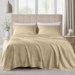 IRA HOME 3-Piece Bamboo Bedsheet Set Taupe – 1 Flat Sheet (102x108 Inch) & 2 Pillowcases (18x28 Inch) | 100% Organic Bamboo | 350 Thread Count | Ultra Soft, Eco-Friendly, Hypoallergenic Bedding Set