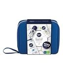 NIVEA MEN Set To Go Wash Kit Gift Set (5 Pieces), Men's Gift Set Includes Shower Gel, Face Wash, Anti-Perspirant Roll-On, Moisturising Cream and Hanging Wash Bag