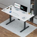 JIN OFFICE Electric Height Adjustable Table|Motorized Sit Stand Desk|Black Frame with White Tabletop|Imported Standing Desk|80 Kg Weight Capacity (1500 X 750 Mm Table Top)