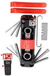 DIY TECH UK - 24 in 1 Bicycle Multitool + Free 48 in 1 Wallet Tool - Extra Strong High Carbon Stainless Steel - 6 Allen Keys, Screwdrivers, Wrenches, Chain Hook and Extractor, 11 Wrenches, with Pouch