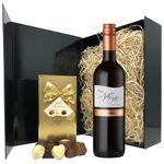 Wine Gift Set For Women & Men Who Love a Bottle of Red Wine and Chocolate | Birthday Hamper For Him, Her or Couples - Best Friends & Red Wine Lovers UK