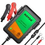 HOYOA 12v 750mA Car Battery Trickle Charger Maintainer, Lead Acid/Gel/AGM Battery Chargers for Motorcycle Automotive and Lawn Mower