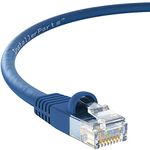 InstallerParts 100 Ft Cat 6 Molded Snagless Patch Cable Blue - Professional Series - 50 Micron Gold Plated RJ45 Connectors - Ethernet Data Network