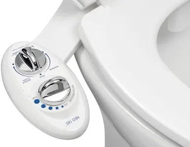 LUXE Bidet NEO 185 - Self-Cleaning, Dual Nozzle, Non-Electric Bidet Attachment for Toilet Seat, Adjustable Water Pressure, Rear and Feminine Wash (White)