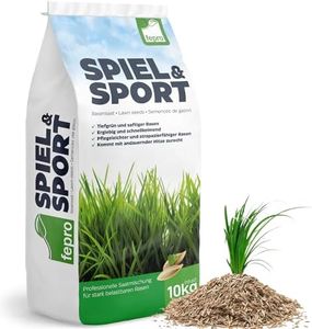 20kg Rasensamen Sport und Spiel schnellkeimend 800m², robust, tiefgrün, ideal für Neuansaat und Nachsaat, Rasensaat Grassamen Frühjahr