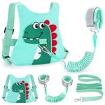 Child Toddler Leash - Kid Harness (Dinosaur, Light Green)