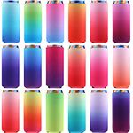 18 Pieces Slim Can Cooler Sleeves Neoprene Slim Can Cooler Insulated Drink Can Sleeves Holder Skinny Beer Can Coffee Cup Sleeve Reusable Cup Cover(12 oz, Gradient)