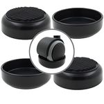 Lifeswonderful - 4x Rubber Base Black Castor Cups - Non Slip - Protect Your Floors & Prevent Furniture from Moving or Rolling