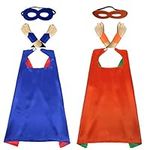 70cm Kids Capes and Masks Felt Bangle-2 Sets of Fancy Dress Up Cloaks for Kids Costumes Masquerade,Birthday Party,Christmas,Halloween Party Supplies