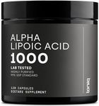 Toniiq 1000mg Ultra High Strength Alpha Lipoic Acid Capsules - Highly Purified 99%+ USP Standard - 120 Capsules ALA Supplement