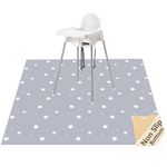 51" Splat Mat for Under High Chair/Arts/Crafts WOMUMON Washable Spill Mat Water-Resistant Anti-Slip Floor Splash Mat Portable Play Mat and Table Cloth (Star)