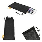 DFV mobile - Universal Nylon Mesh Pouch Bag with Chain and Loop Closure for ZTE OBSIDIAN - Black