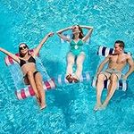 3 Pack Inflatable Pool Floats Hammock, Adults for Size Water Hammock Lounger, Multi-Purpose 4-in-1 Swimming Water Floating Rafts