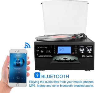DIGITNOW Bluetooth Record Player – Vinyl Turntable with Built-In Speakers