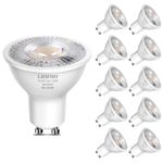 GU10 LED Spot Light Bulbs Warm White 5W, 3000K, 450lm, Non-Dimmable,Energy Saving Light Bulbs, Equivalent 40-50W GU10 Halogen Spotlight Bulbs, No Flickering, 10 Pack