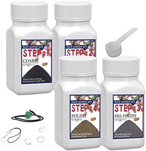 WKTURN Rock Tumbler Grit Set, Rock Tumbler Grit Polish Refill - 4 Basic Step Tumbling Media (Coarse / Medium Grit / Pre-Polished / Final Polish), Rock Tumbler Set 2.0 for Any Brand of Rock Polisher